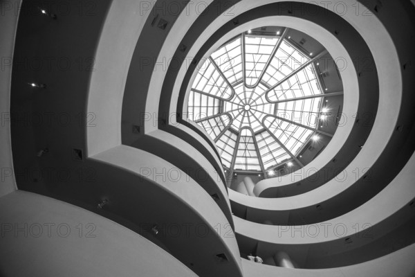 NEW YORK, USA, AUGUST 21, 2022, Atrium and stairs at famous Guggenheim museum in New York, USA, North America