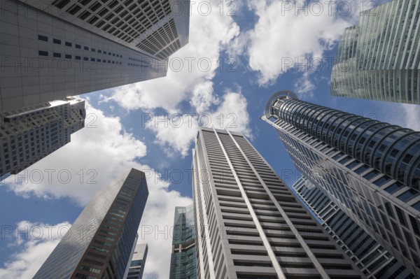 20.08.2016, Singapore, Republic of Singapore, Asia, A view of Singapore's skyscrapers in the business district around Raffles Place, Asia