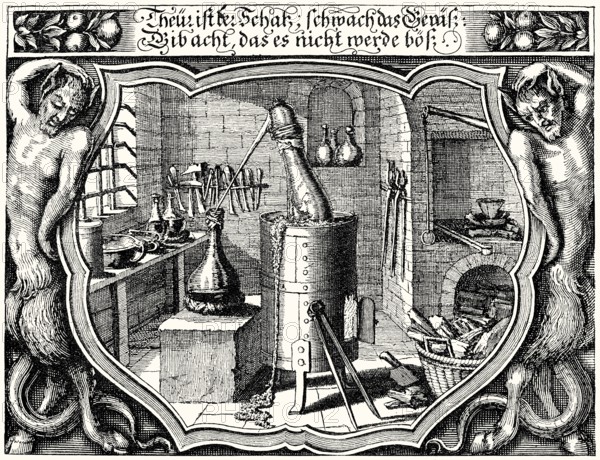 Chemical laboratory of Michael Küssel, Holy-Epistolic report by Johann Michael Dilherr, 1663