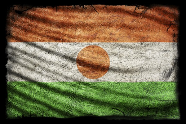 Niger Flag, Grunge Texture Background