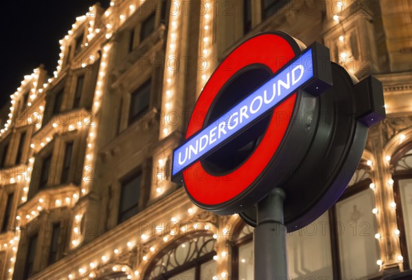 Subway station and subway sign in London