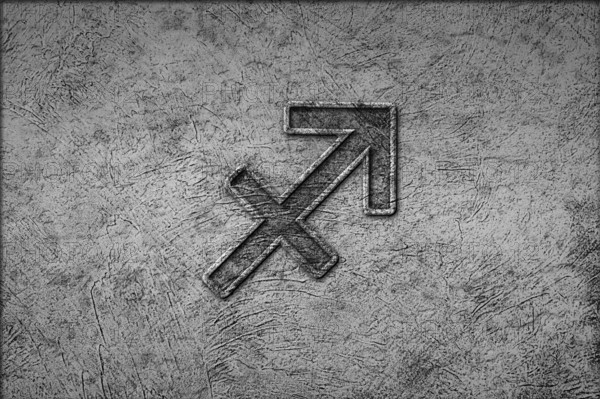 Sagittarius horoscope symbol, Sagittarius vintage style zodiac sign