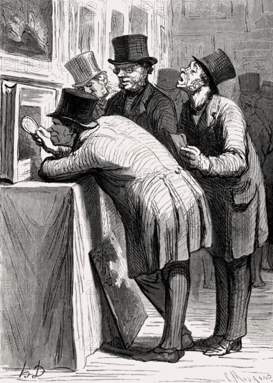 L'Hotel des ventes: L'Amateur, The auction house the amateur, by Honoré Daumier