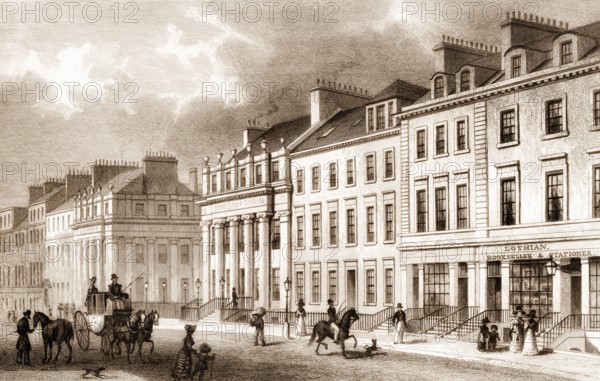 East Side of St Andrew's Square, Edinburgh, Scotland, 19th century, from Modern Athens by Th. H. Shepherd