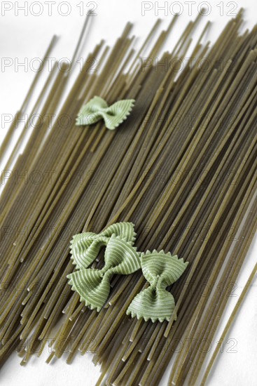 Pasta: Spinach spaghetti and farfalle