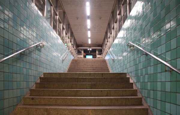 Fragment of the interior of the Gamlsa Stan metro station in Stockholm