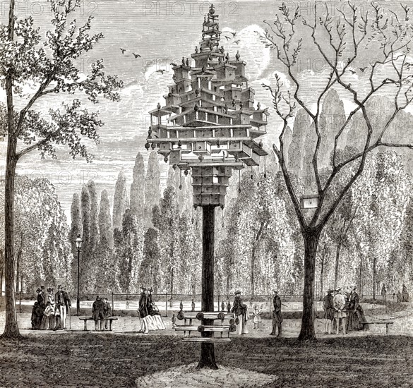 Vogelhaus, Madison Square Park, New York City, Manhattan, 19. Jahrhundert