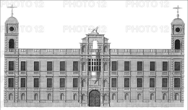 The Strand front of Northumberland House, Westminster, London, UK, 1752