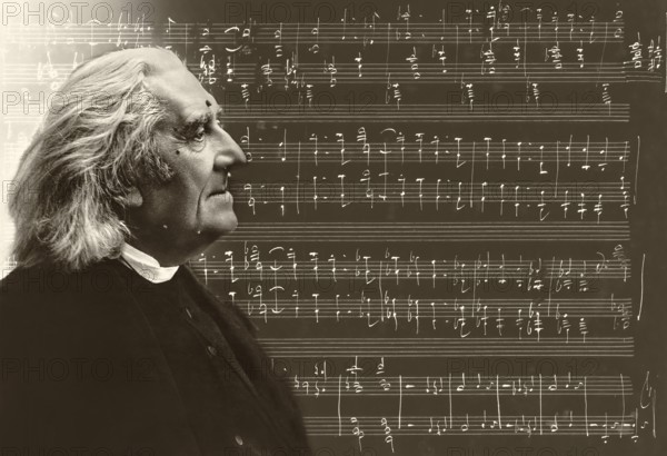 Portrait of Franz Liszt, 1811-1886, Hungarian composer, virtuoso pianist, photograph by Nadar, Années de pèlerinage, suite for solo piano
