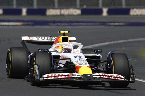 MELBOURNE, AUSTRALIA - MARCH 14: Yuki Tsunoda of Japan drives the Visa Cash App Racing Bulls F1 Team VCARB 02 during first practice in the Australian Formula 1 Grand Prix at Albert Park in Melbourne, Australia, Oceania