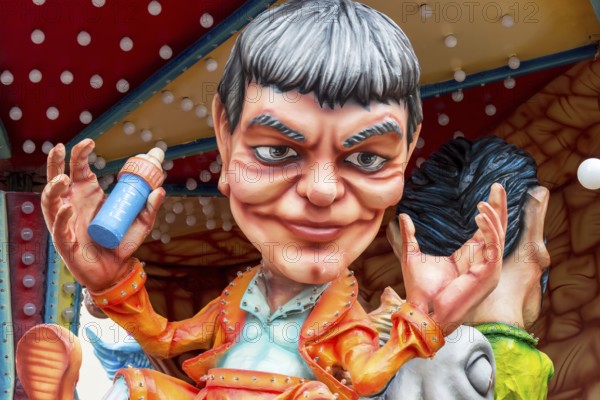 ACIREALE ITALY - FEBRUARY 26 2017: Detail of Parade float During The Carnival of Acireale on the Sicily Italy