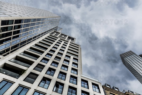 Contemporary Skyscrapers in the financial district, Frankfurt am Main, Hesse, Germany, July 2017, Europe