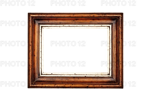 Vintage picture frame against a white background