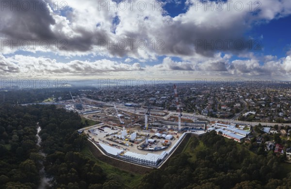MELBOURNE, AUSTRALIA, JUNE 16 2024: Parts of North East Link under construction in Bulleen, Melbourne, Victoria, Australia, Oceania