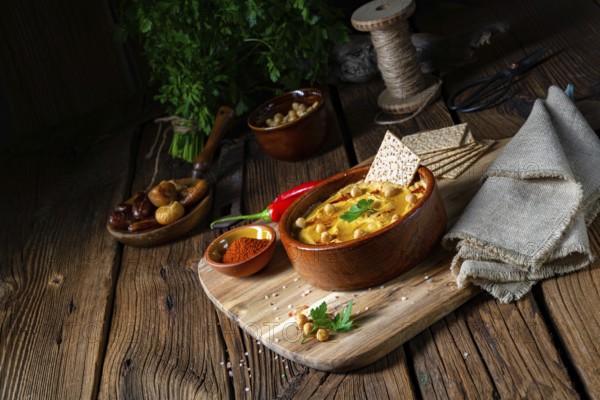 Delicious hummus paste with lemon and chilli