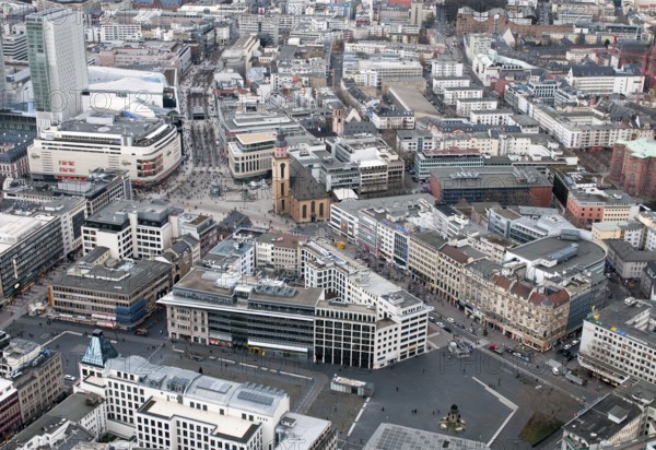 Frankfurt, Germany, January 15 2015: Panoramic view of the cityscape of the city of Frankfurt the financial centre of Germany Europe, Europe