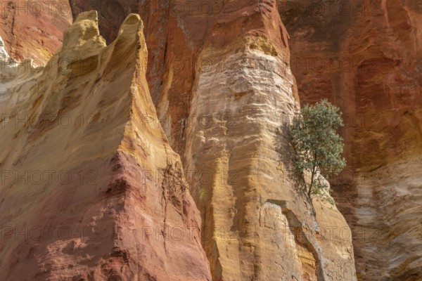 Luberon ocher near the village of Roussillon. Geological wonder in Provence