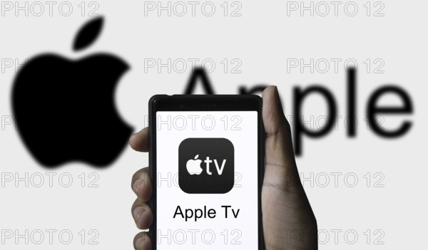 Apple TV logo on smartphone