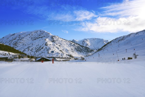 Candanchu ski in Huesca on Canfranc Pyrenees at Spain