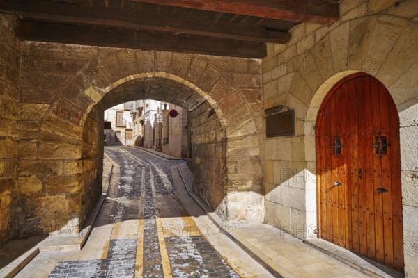 Mora de Rubielos arch in Teruel Spain located on Gudar Sierra