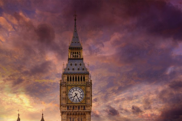 Big Ben Clock Tower closeup in London England