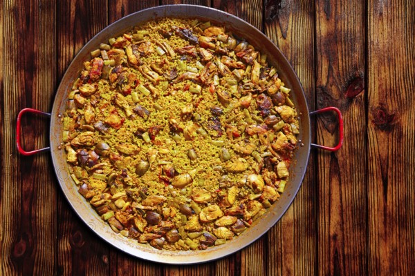 Paella from Spain famous rice recipe from Mediterranean