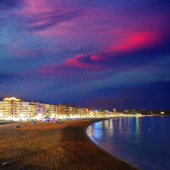 Lloret de Mar sunset at Costa Brava of Girona at Catalonia spain