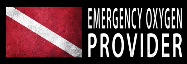 Emergency Oxygen Provider, Diver Down Flag, Scuba flag, Scuba Diving