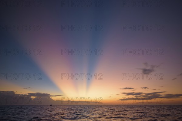 Colorful sunset light on the sea