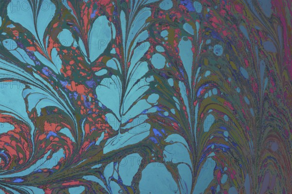 Abstract marbling floral pattern for fabric, design