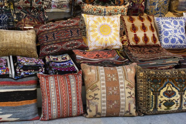 Ottoman style embroidered pillowcases for sale at local street market