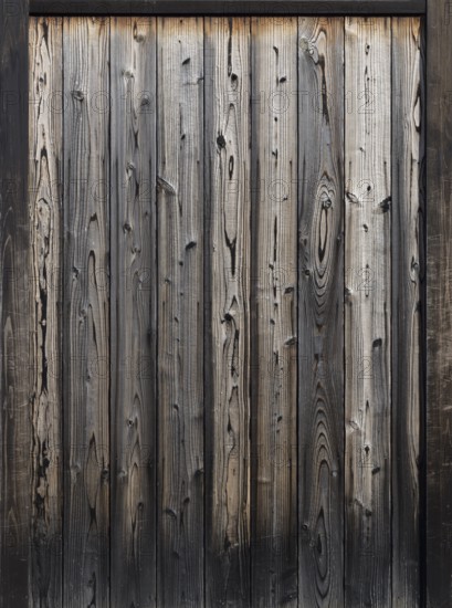 Rustic dark texture of faded burnt Japanese cedar wood boards exterior wall background