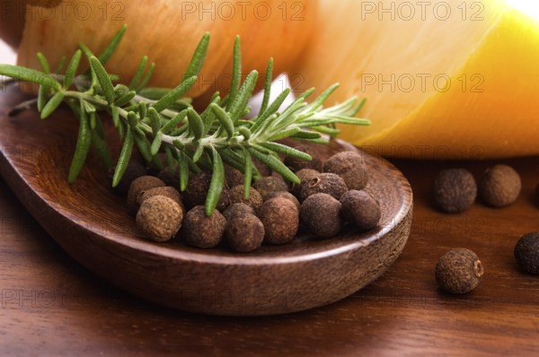 Allspice with fresh rosemary, cheese and onion, lodz, poland