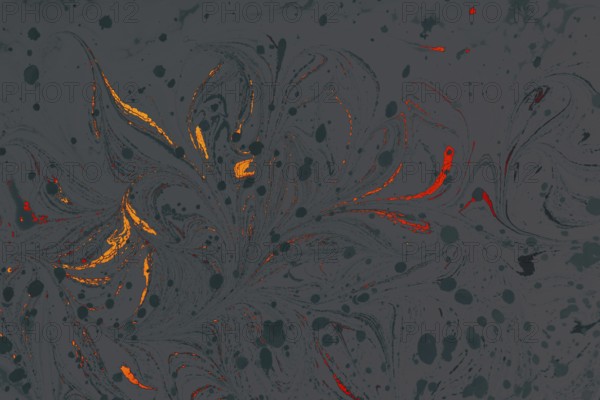 Abstract marbling floral pattern for fabric, tile design. background texture