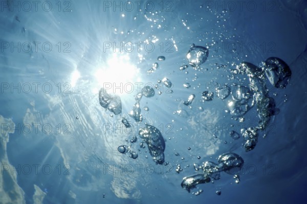 Underwater Bubbles Sunlight, Underwater background Bubbles Water Surface