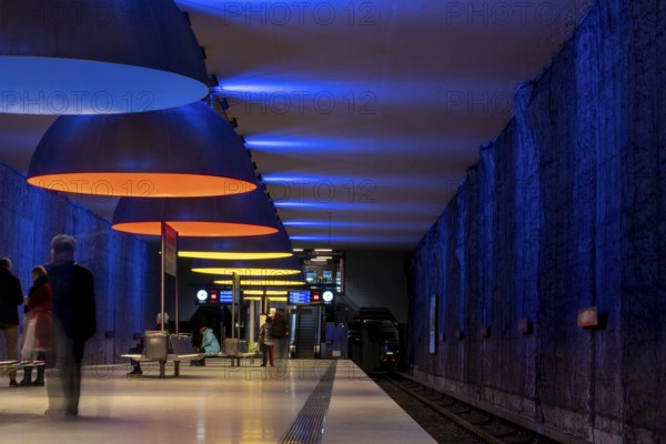 MUNICH, Germany, JANURAY 01, 2023, Scenic subway station Westfriedhof in Munich, Bavaria, Germany, Europe