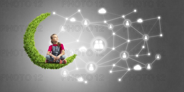 Idea of children Internet communication or online playing and parent control