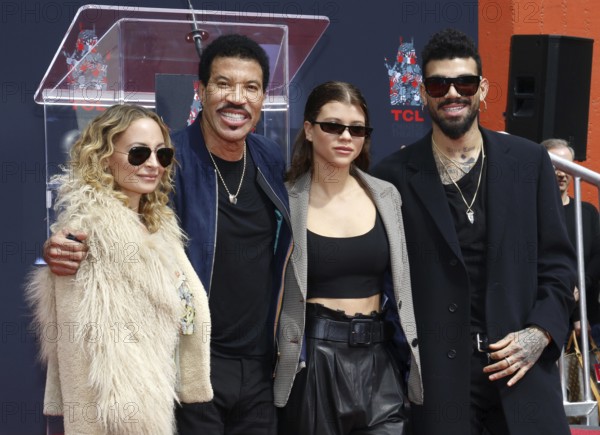 Lionel Richie, Sofia Richie, Miles Richie and Nicole Richie at Lionel Richie Hand And Footprint Ceremony held at the TCL Chinese Theatre in Hollywood, USA on March 7, 2018., Hollywood, California, USA, North America