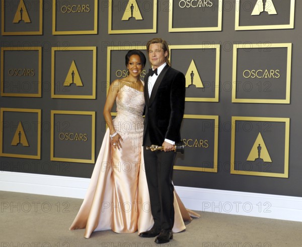 Brad Pitt and Regina King at the 92nd Academy Awards, Press Room held at the Dolby Theatre in Hollywood, USA on February 9, 2020., Los Angeles, California, USA, North America