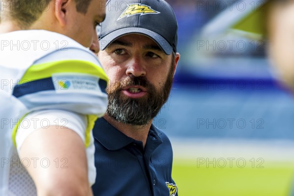ELF/ Semi-Final Game : Stuttgart Surge at Vienna Vikings on 16. Sept. 2023, in the Generali-Arena, Vienna, Austria. Jordan Neuman/ Head Coach of the Stuttgart Surge