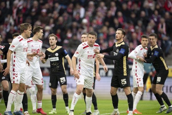 (DFL/DFB REGULATES PROHIBIT ANY USE OF PHOTOGRAPHS AS IMAGE SEQUENCES AND/OR QUASI-VIDEO), RheinEnergieStadion, Cologne, North Rhine-Westphalia, Timo Hübers (1.FC Köln, Defence, #4), Dominique Heintz (1.FC Köln, Defence, #3), 2nd Bundesliga, 1.FC Köln, SV 07 Elversberg on 25.01.2025 at RheinEnergieStadion in Cologne Germany