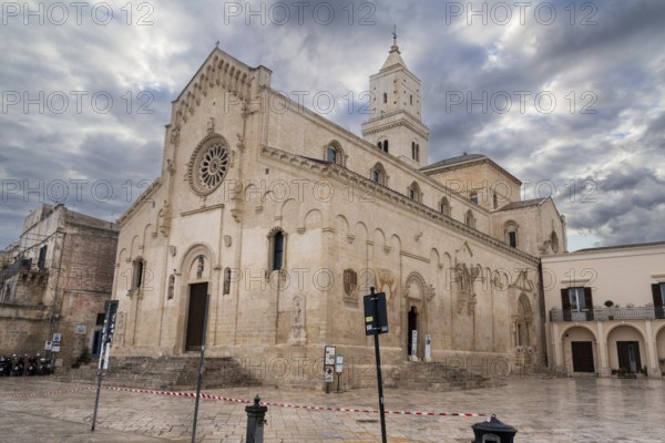 Beautiful cathedral of Matera during a rainy day, Italy, Europe