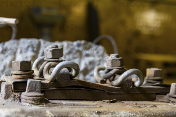 MKP GmbH, the company commissioned to analyse and assess the condition of the Carola Bridge, presented various material samples of the bridge debris to the press. Heavily rusted prestressing steel parts were also shown, Carola Bridge in Dresden, Dresden, Saxony, Germany, Europe