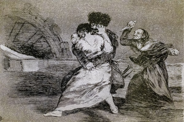 The disasters of war, no. 9: They do not want, 1810 -1814, Francisco de Goya, first printing of 1863, made by the Royal Academy of Fine Arts of San Fernando in Madrid, convent of San Francisco, Santo Domingo de la Calzada, La Rioja, Spain, Europe