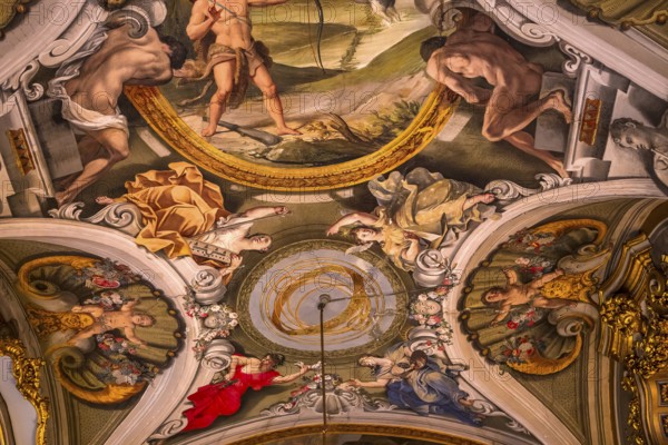 ROME, ITALY, JUNE 14, 2015 : interiors and architectural details of Doria Pamphilj Gallery, june 14, 2015, in Rome, Italy, Europe