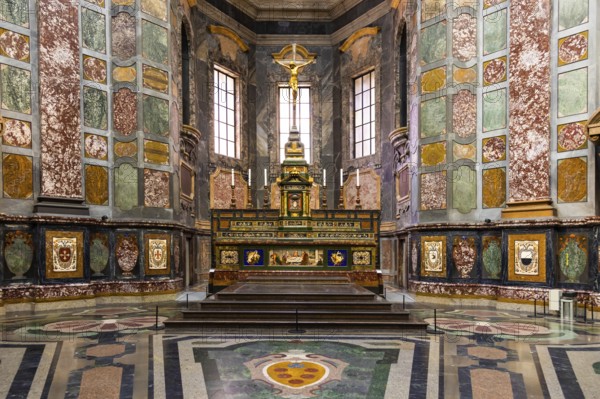 Florence, Italy, circa July 2021. Medici Chapels interior, Cappelle Medicee. Michelangelo Renaissance art, Europe