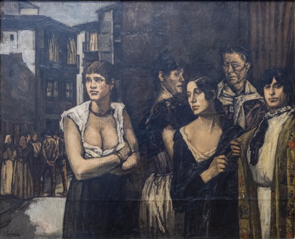 On the Game, José Gutiérrez Solana, 1915-1917, Oil on canvas, Museo de Bellas Artes, Bilbao, Spain, Europe