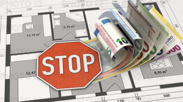 Symbolic image on the subject of extremely high construction costs
