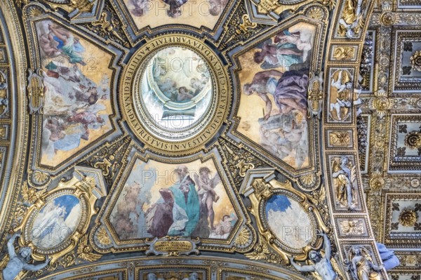 Coffered ceiling of the Basilica of Santa Maria Maggiore in Rome, Italy, Europe