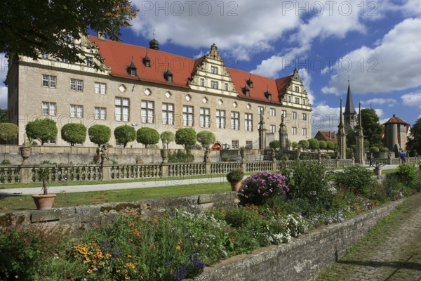 Weikersheim Palace Park, ancestral seat of the Lords of Hohenlohe, Main-Tauber district, Baden-Württemberg, Germany, Europe